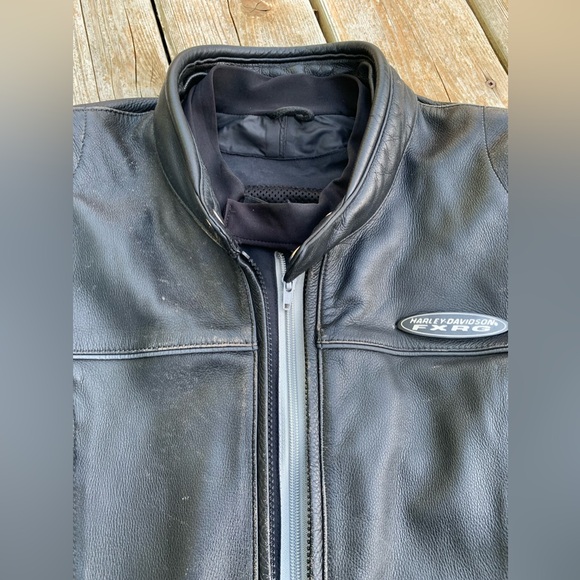 Harley Davidson FXRG Jacket size L Black Leather - Picture 3 of 14